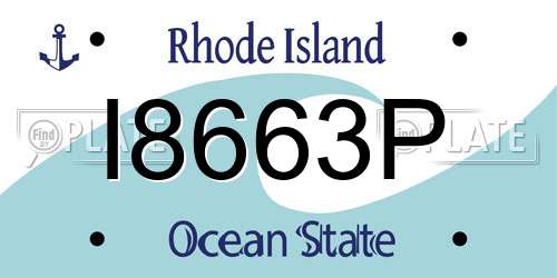 I8663P Rhode Island License Plate