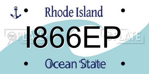 I866EP Rhode Island License Plate