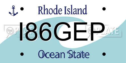 I86GEP Rhode Island License Plate