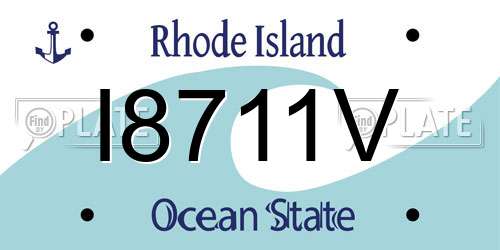 I8711V Rhode Island License Plate
