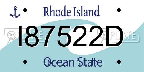 I87522D Rhode Island License Plate