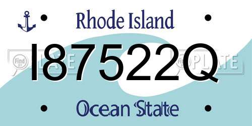 I87522Q Rhode Island License Plate