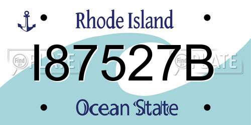 I87527B Rhode Island License Plate