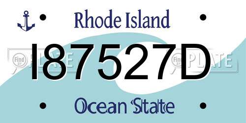 I87527D Rhode Island License Plate
