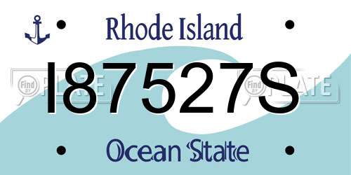 I87527S Rhode Island License Plate