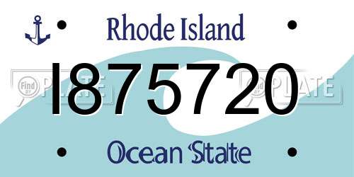 I875720 Rhode Island License Plate