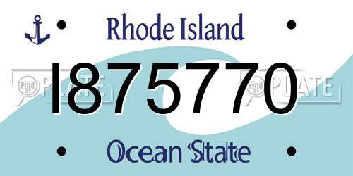 I875770 Rhode Island License Plate