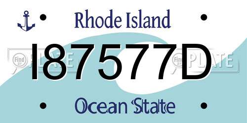 I87577D Rhode Island License Plate