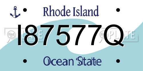 I87577Q Rhode Island License Plate