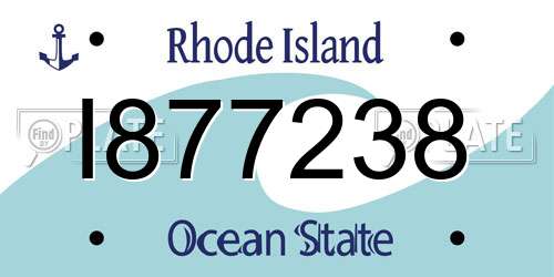 I877238 Rhode Island License Plate