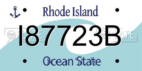 I87723B Rhode Island License Plate