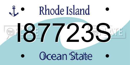 I87723S Rhode Island License Plate