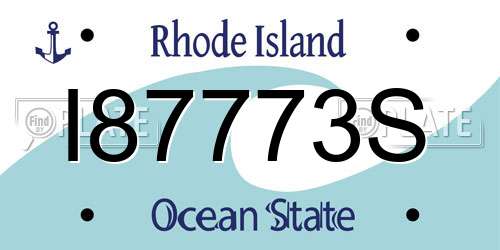 I87773S Rhode Island License Plate