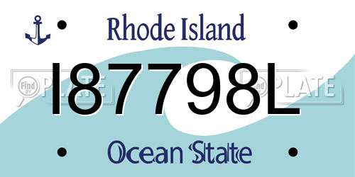 I87798L Rhode Island License Plate
