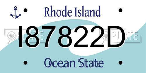 I87822D Rhode Island License Plate