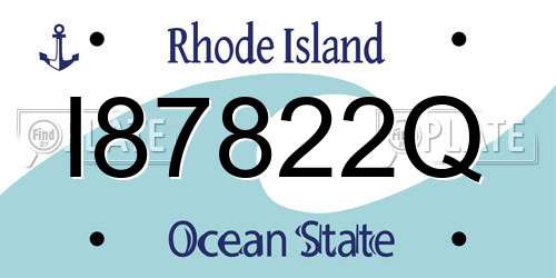 I87822Q Rhode Island License Plate