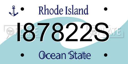 I87822S Rhode Island License Plate