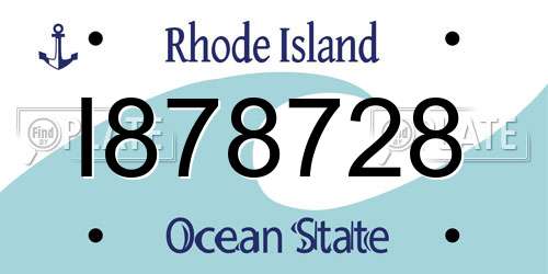 I878728 Rhode Island License Plate