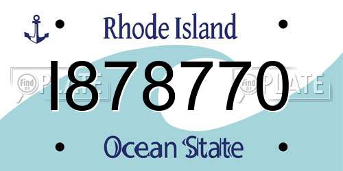 I878770 Rhode Island License Plate