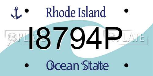 I8794P Rhode Island License Plate