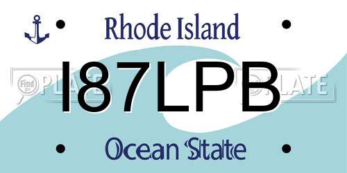 I87LPB Rhode Island License Plate