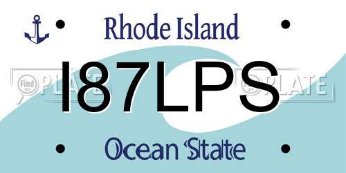 I87LPS Rhode Island License Plate