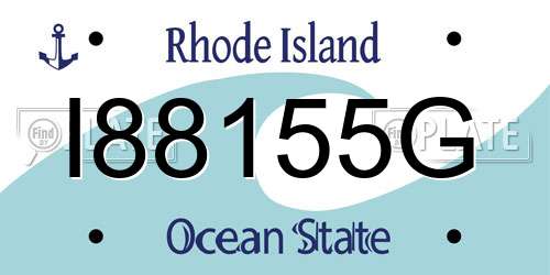 I88155G Rhode Island License Plate