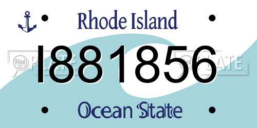 I881856 Rhode Island License Plate