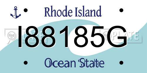 I88185G Rhode Island License Plate