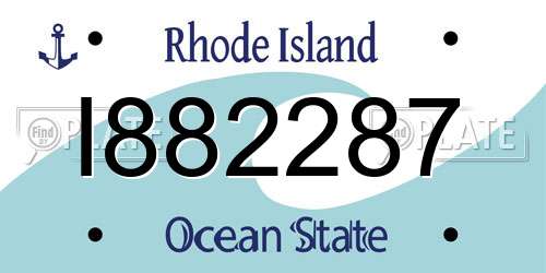 I882287 Rhode Island License Plate