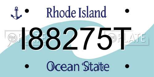 I88275T Rhode Island License Plate
