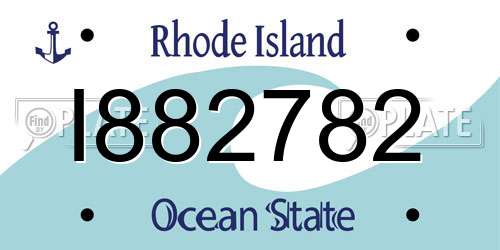 I882782 Rhode Island License Plate