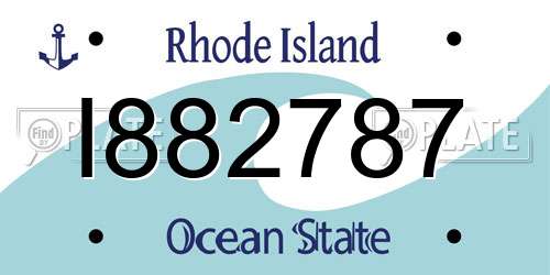 I882787 Rhode Island License Plate