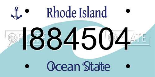 I884504 Rhode Island License Plate