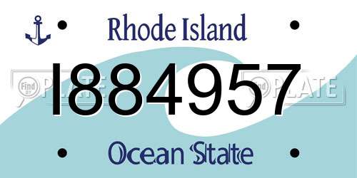 I884957 Rhode Island License Plate