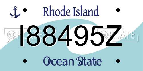 I88495Z Rhode Island License Plate
