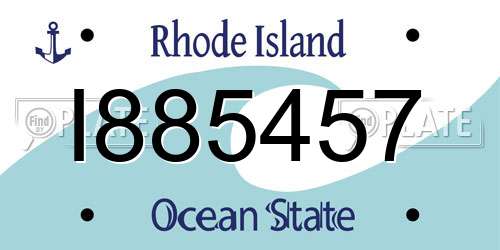 I885457 Rhode Island License Plate