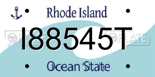 I88545T Rhode Island License Plate