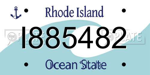 I885482 Rhode Island License Plate