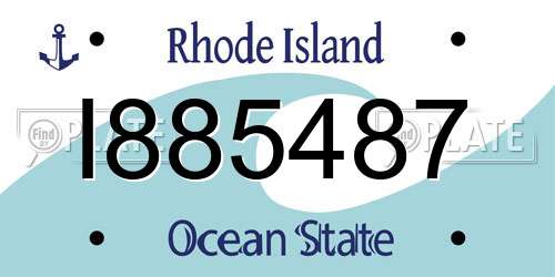 I885487 Rhode Island License Plate