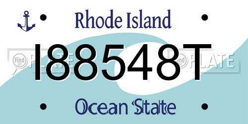 I88548T Rhode Island License Plate