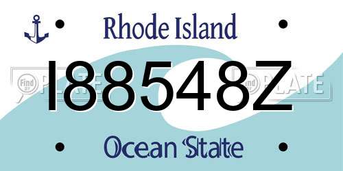 I88548Z Rhode Island License Plate