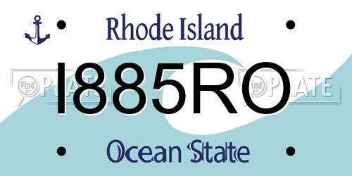 I885RO Rhode Island License Plate