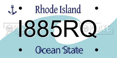 I885RQ Rhode Island License Plate