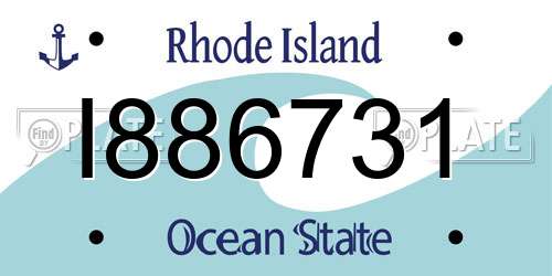 I886731 Rhode Island License Plate