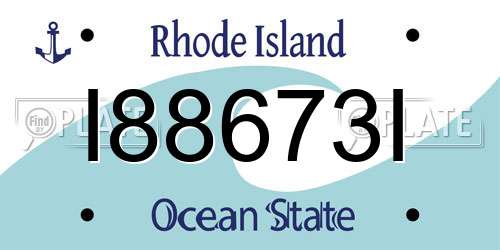 I88673I Rhode Island License Plate
