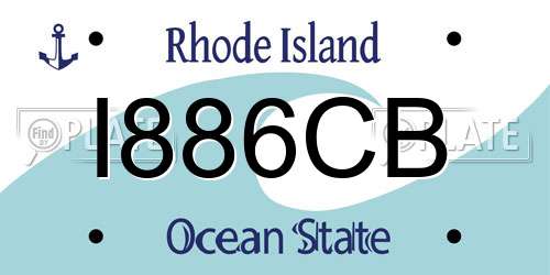 I886CB Rhode Island License Plate