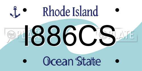 I886CS Rhode Island License Plate