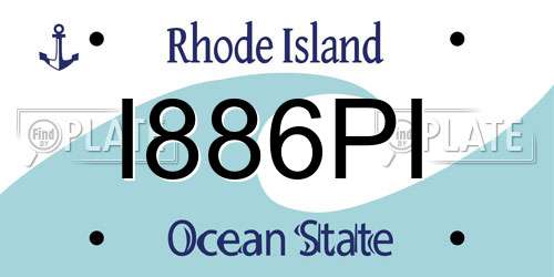 I886PI Rhode Island License Plate