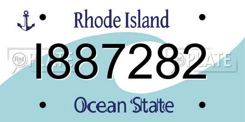 I887282 Rhode Island License Plate